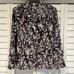 🌺 Petite XL Purple & White Floral DonnKenny Blouse